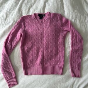 Ralph Lauren Black Label Pink Cable Knit Sweater